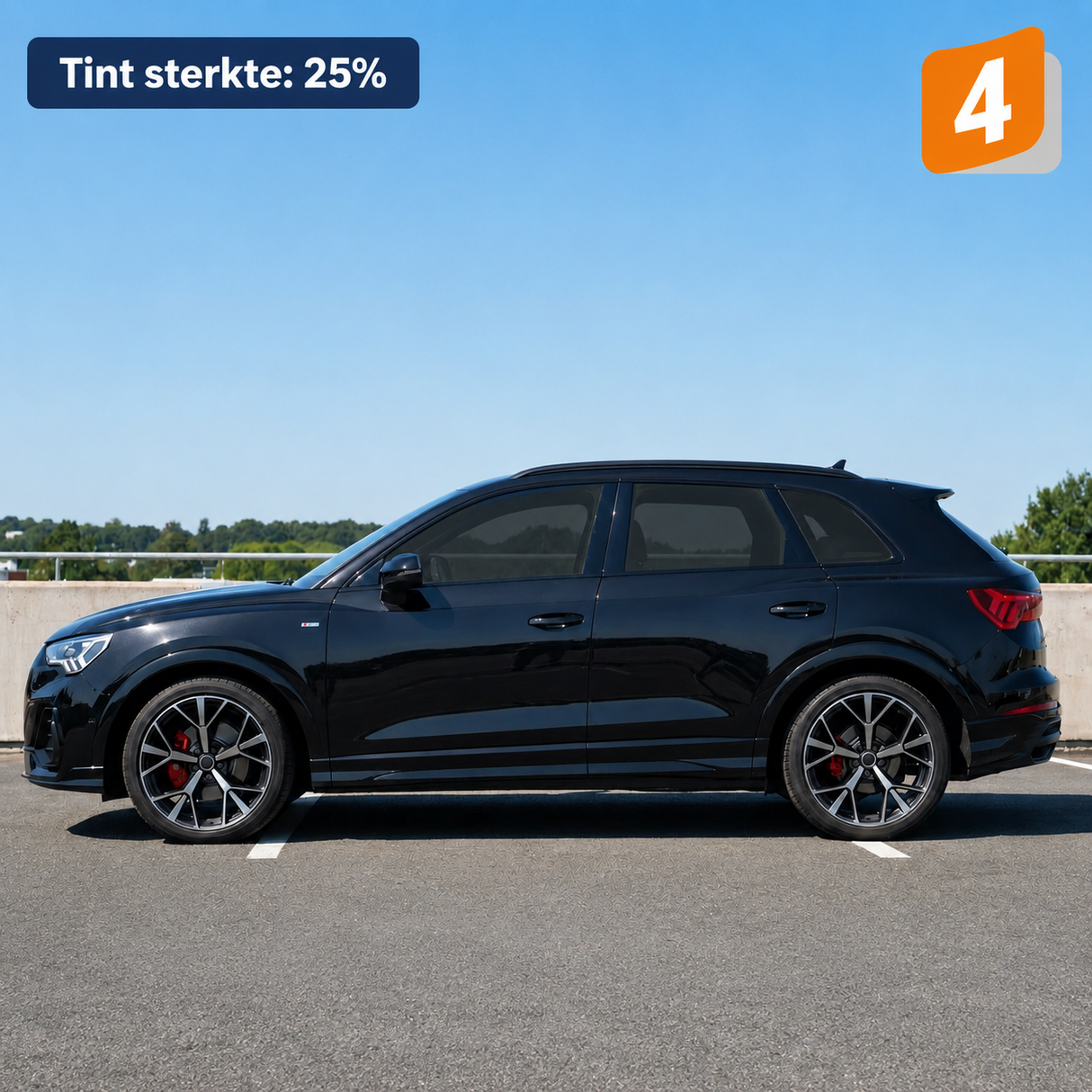 Auto met Solar Screen tintfolie 25%