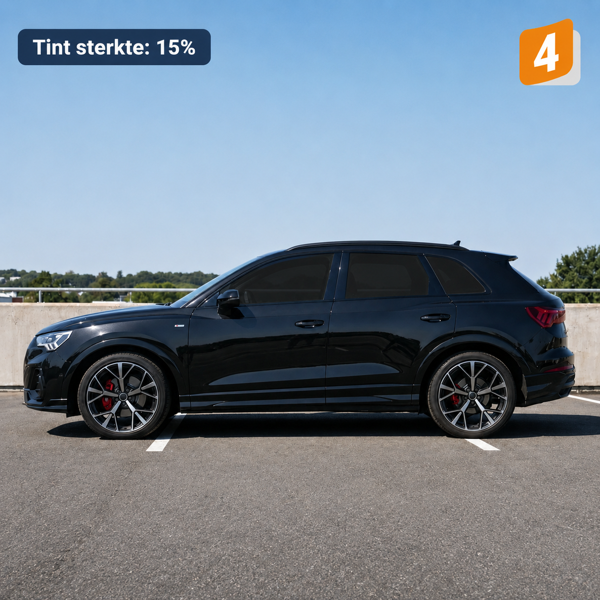 Auto met Solar Screen tintfolie 15%