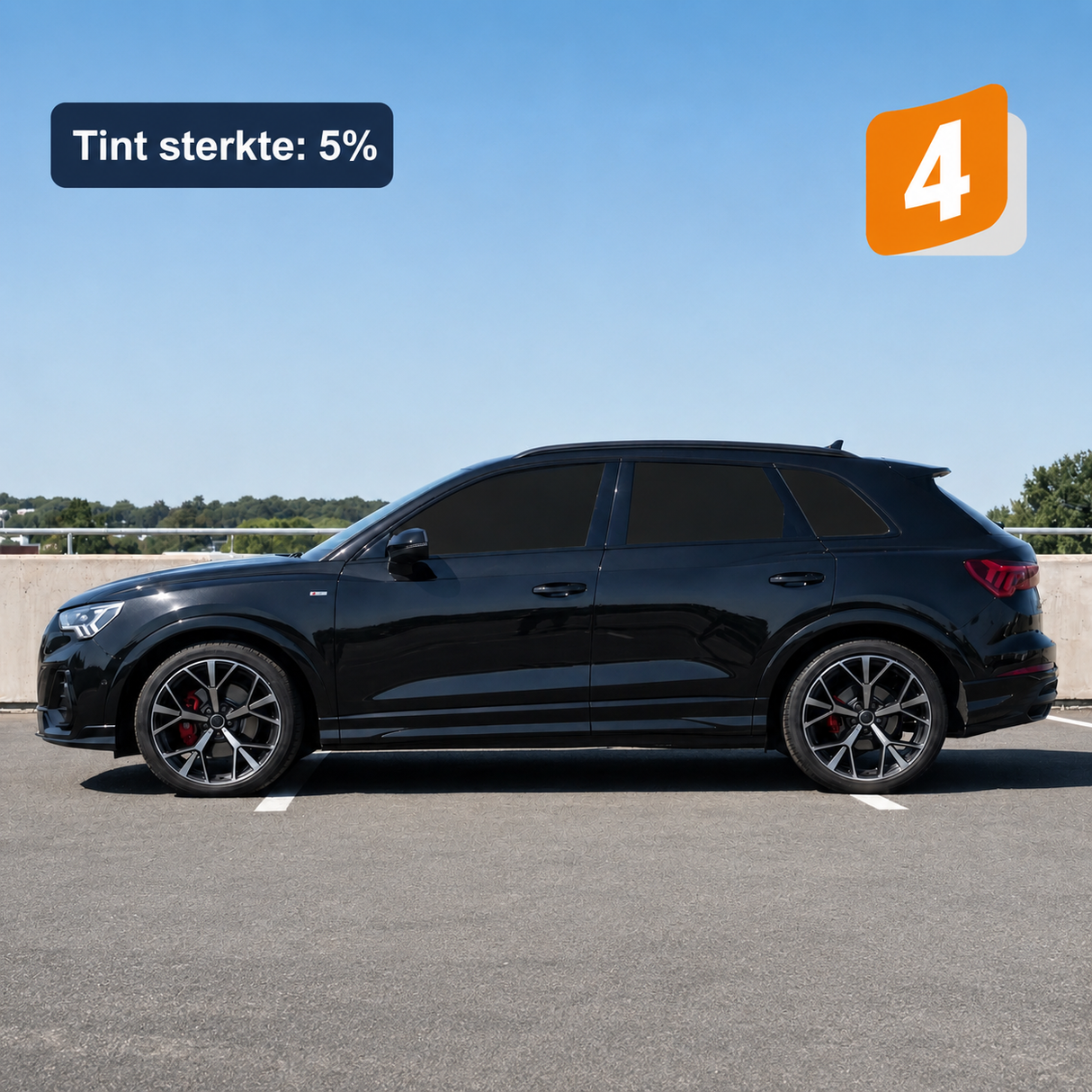 Auto met Solar Screen tintfolie 5%