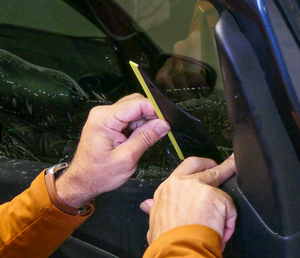 Groot formaat rakel - Zwart met grijze of gele strip