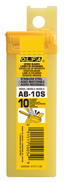 Olfa AB-10 reservemessen 10 stuks, RVS 45° graden